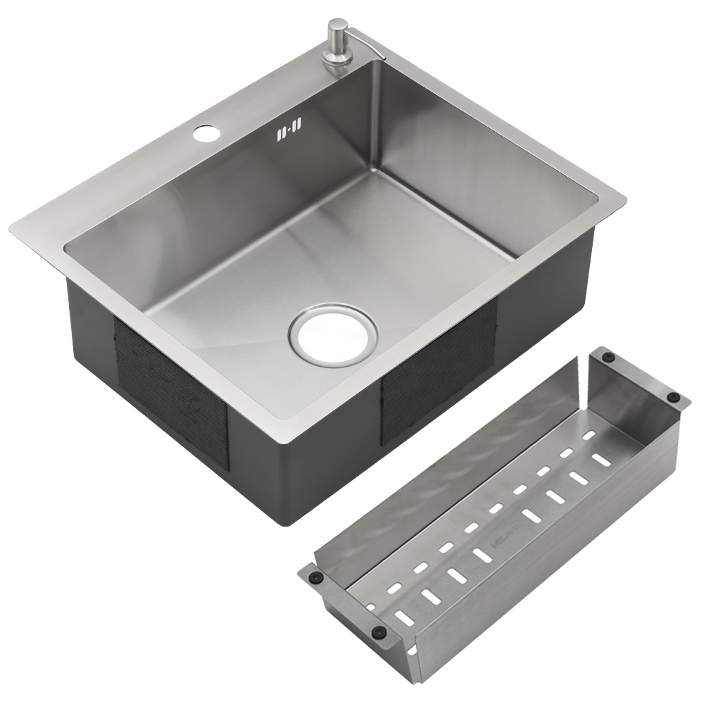 Мойка R6050H MELANA ProfLine 3,0/200 САТИН врезная прямоугольная в комплекте с дозатором и коландер MLN-R6050H+дозатор+коландером - Вид №5