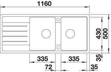 523163 Кухонная мойка Blanco Legra 8 S антрацит  Blanco Legra Антрацит - Вид №1