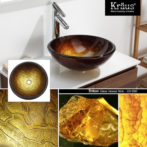 GV-690-19mm Накладная раковина на столешницу  прямоугольная Krausru  - Вид №2