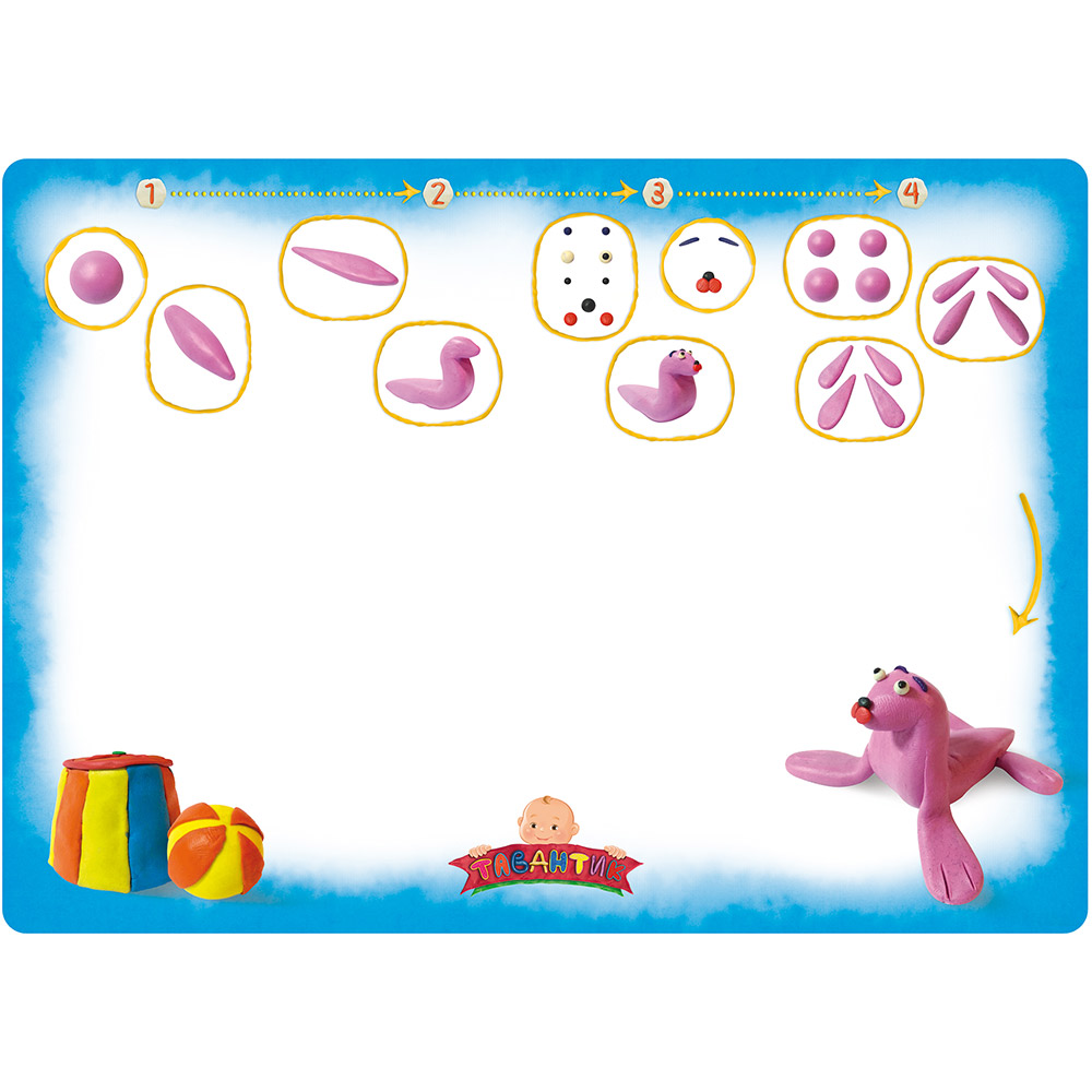 15887 Пластиковая салфетка "Талантик" СК «Лепим тюленя» Арт Бланш 