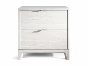 Прикроватная тумбочка дизайнерская с 2 ящиками беленый дуб Case THE IDEA  210301 Белый