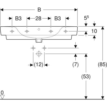 501.726.00.1 Накладная раковина Geberit Renova Plan с полкой Geberit  - Вид №3