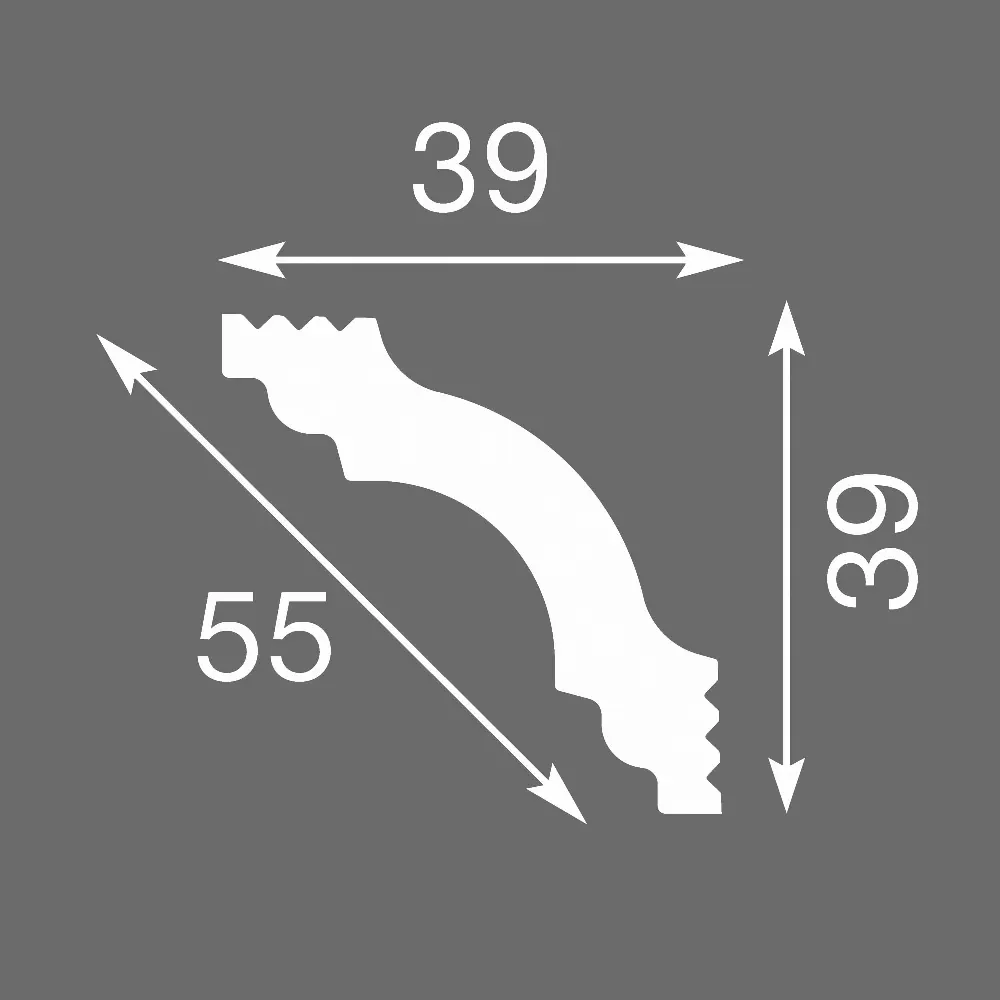 Плинтус потолочный экструдированный полистирол Format 05509Е белый 39x39x2000 мм STLM-2133416 - Вид №7