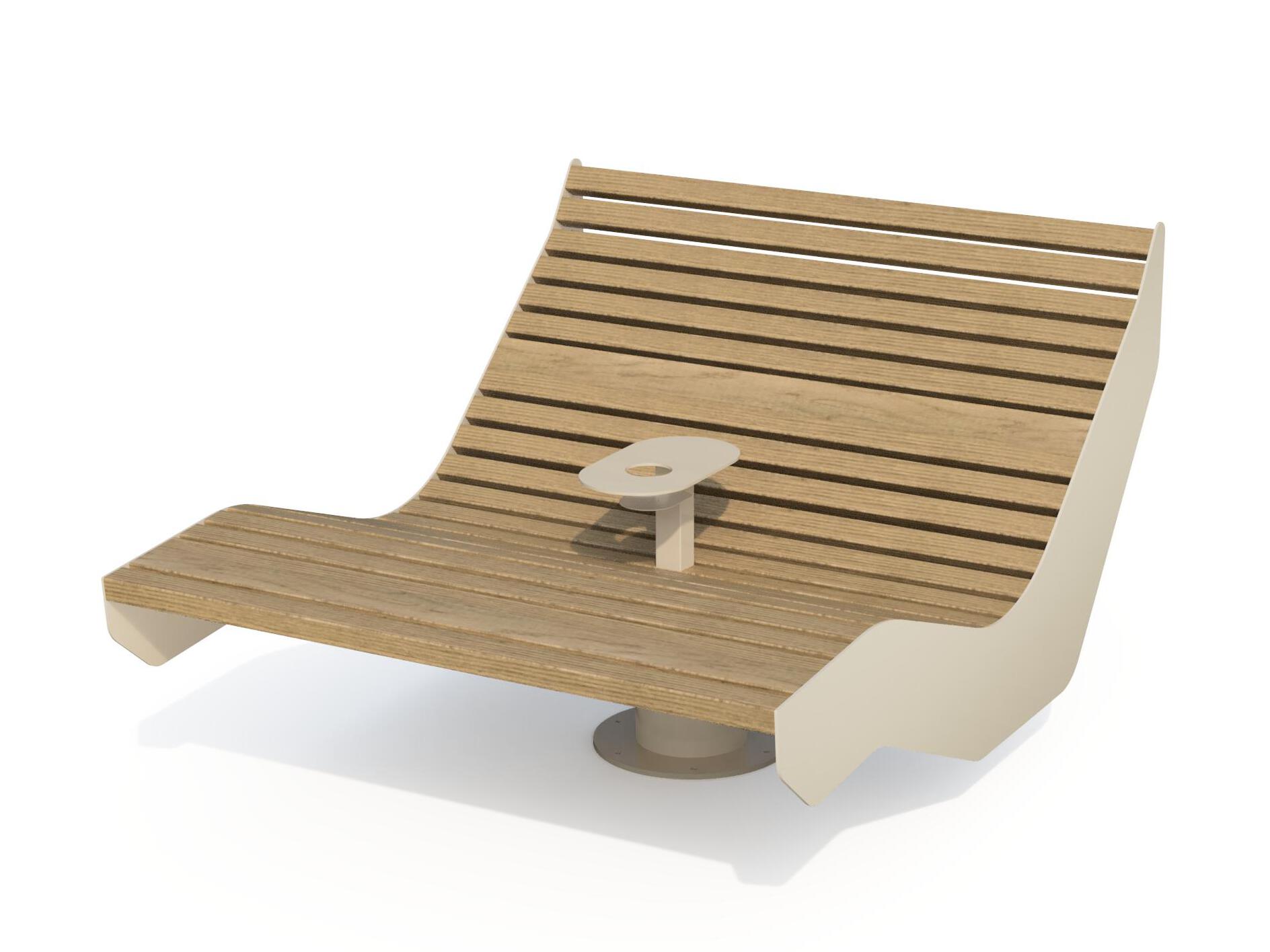 2-местный шезлонг из стали и дерева Studio Città SOLE MIO DUO ARCH-00021496 - Вид №1