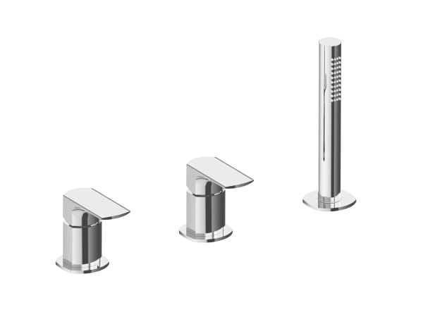 Смеситель для ванны с 3 отверстиями из латуни с ручным душем Rubinetterie Treemme Albatros ARCH-00091751