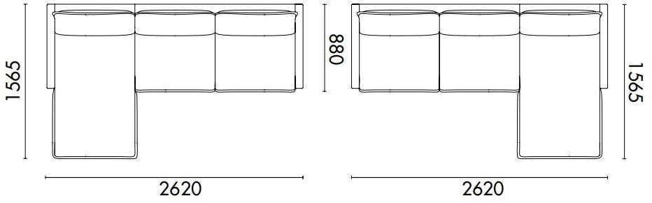 Grado Design 3-х местный кожаный диван с шезлонгом Cover sun-id-1467004 - Вид №1