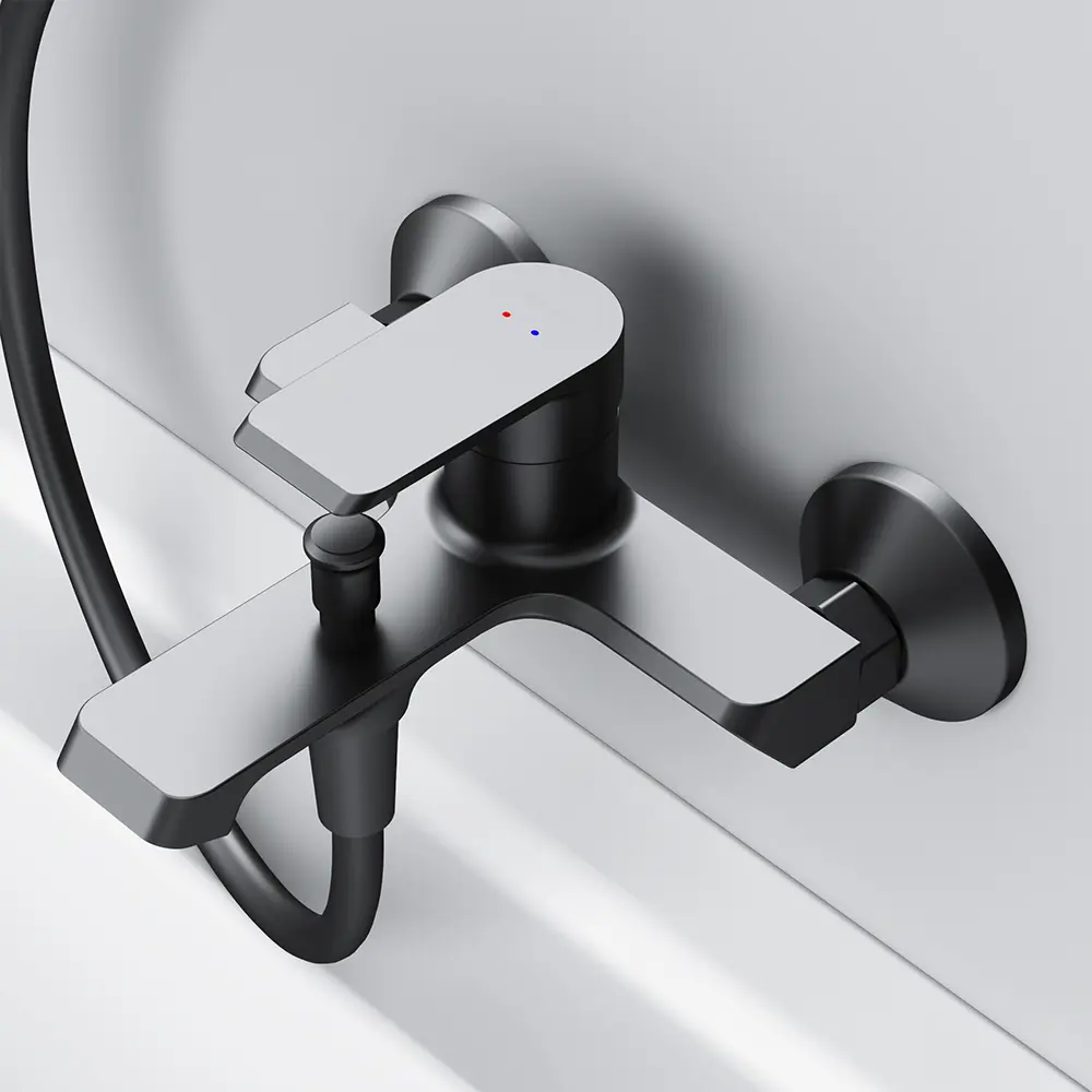 Смеситель AM.PM Flash для ванны с рычажным управлением в черном исполнении 86406013 STLM-0068683 - Вид №7