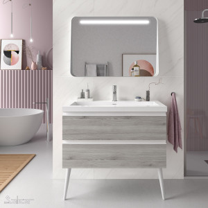 22806 SALGAR Мебель для умывальника SPIRIT 1000 2 металлических ящика BAY PINE 997 x 540 x 450 мм Лавровая сосна