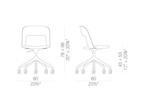 Тканевый регулируемый по высоте рабочий офисный стул с колесами Lapalma арка ARCH-00148391 - Вид №3