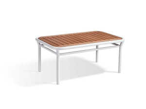 Прямоугольный садовый журнальный столик с верхним композитным деревом