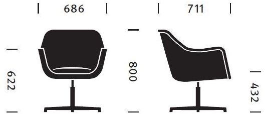Herman Miller Мягкое кресло на 4 спицы с подлокотниками Bumper sun-id-1492171 - Вид №4