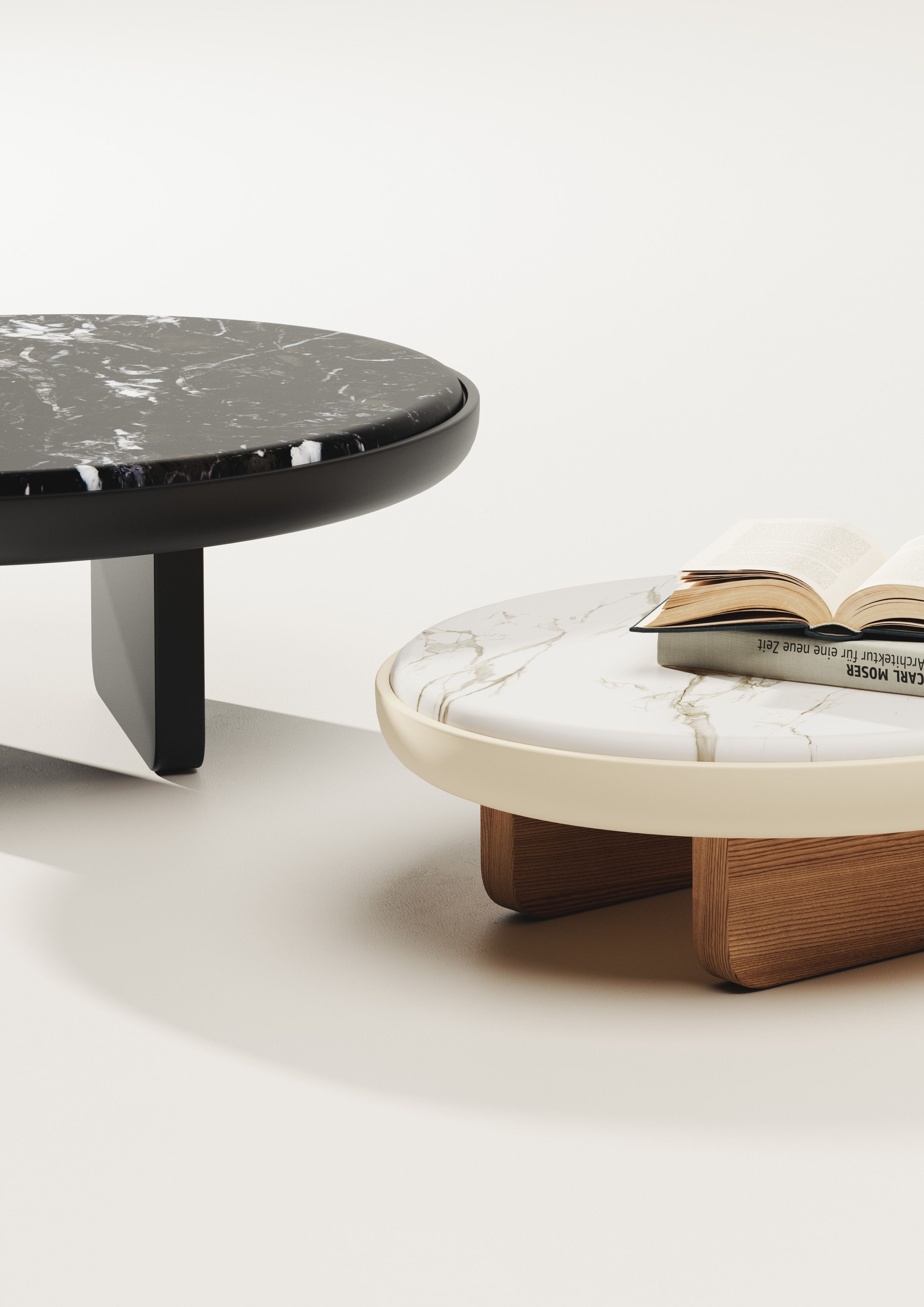 Круглый мраморный журнальный столик Calacatta Falsasquadra Водяные лилии ARCH-00117969 - Вид №2