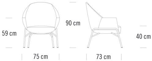 Thonet Кресло из ткани с подлокотниками 830 sun-id-1409024 - Вид №4