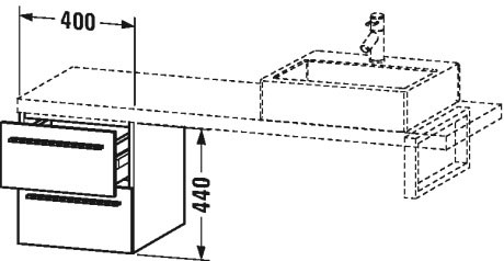 XL542602222 Шкафчик для компактной консоли X-Large #XL5426 400 x 478 мм Белый глянцевый декор Duravit - Вид №1