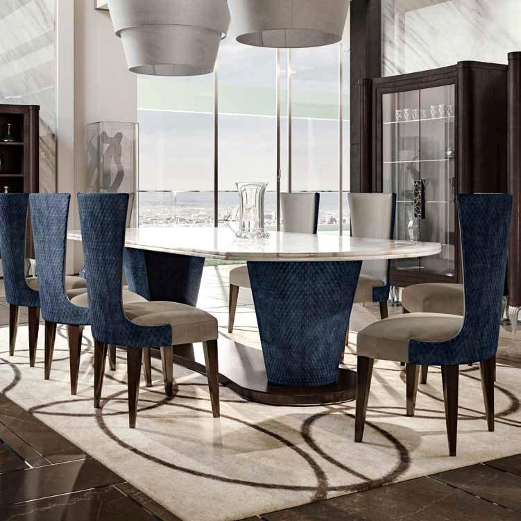 Valderamobili Овальный обеденный стол из мрамора и ткани Aura Aug - Вид №1