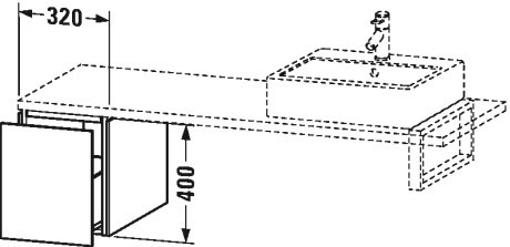 LC583005151 L-Cube Шкафчик для консоли Сосна коричневая, декор Duravit - Вид №1
