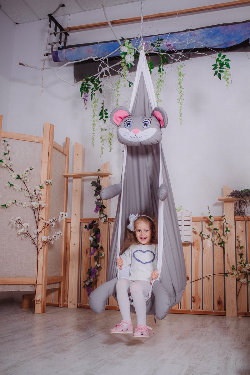 Подвесное кресло-кокон "Мышка" ПОКАЧАЙКА  326706 Серый Santreyd  - Вид №5