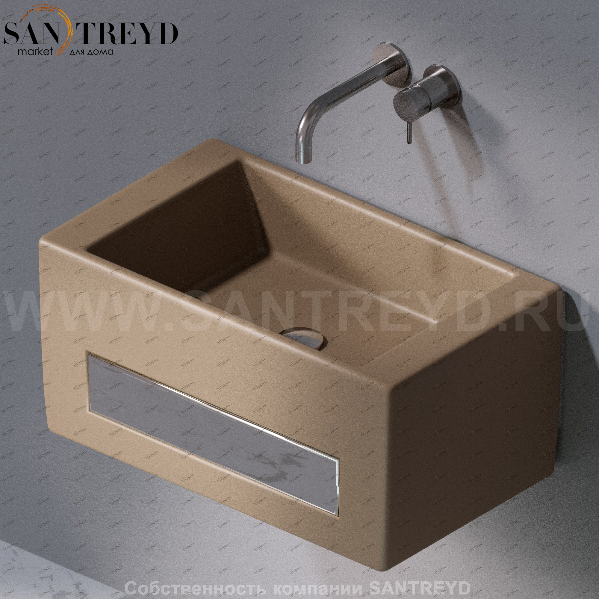 L116132 Подвесная раковина настенная прямоугольная A. e T. Italia Tower AeT ITALIA