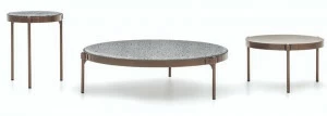 Minotti Круглый столик для сада из камня Tape cord outdoor