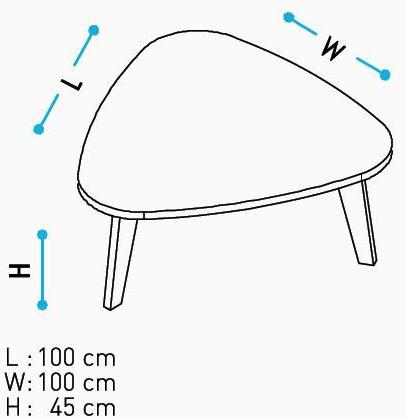 Tuna Ofis Треугольный журнальный столик из фанерованной древесины sun-id-1499439 - Вид №4