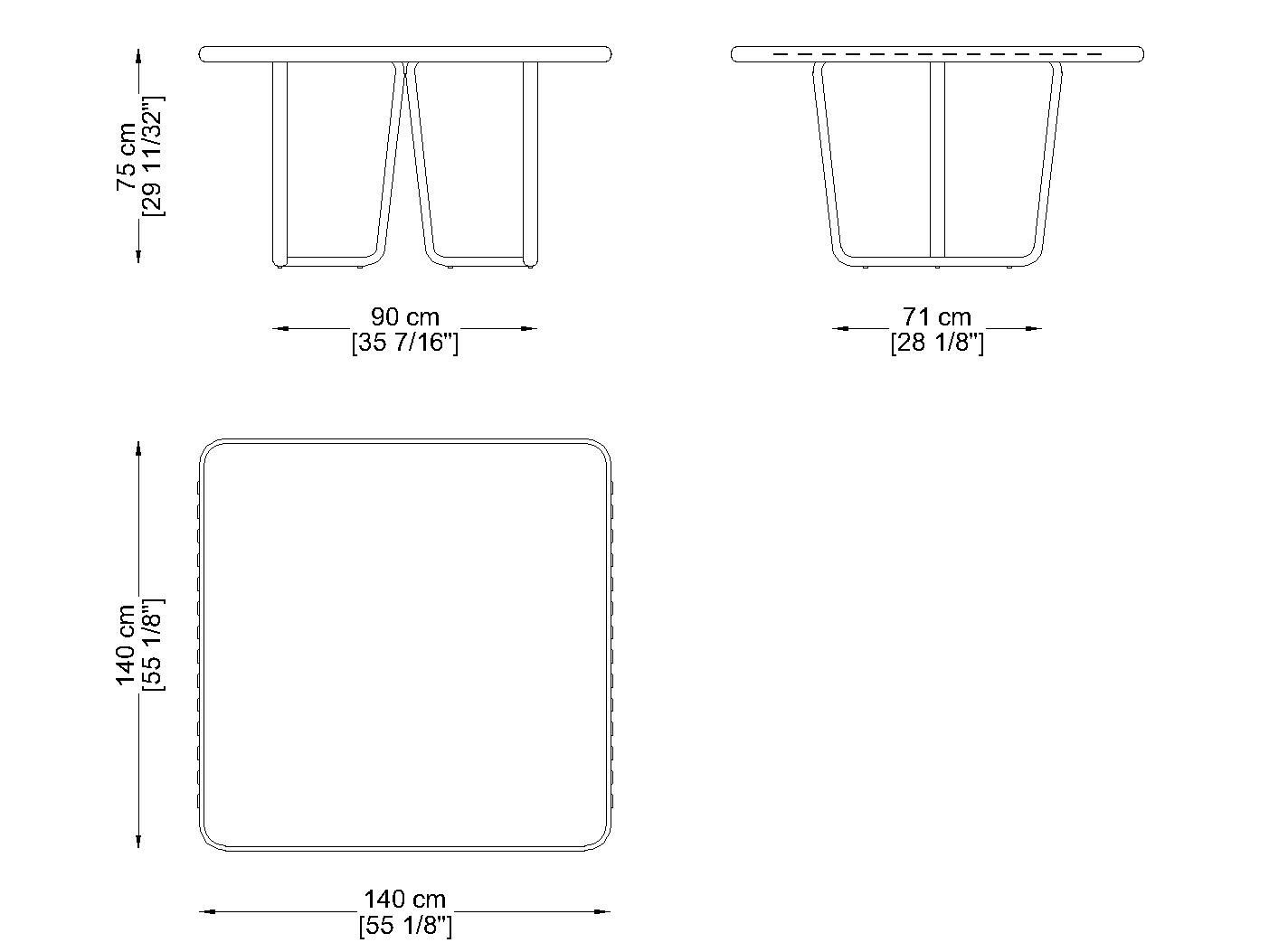 Квадратный садовый стол из ламината Coro Sally ARCH-00019009 - Вид №5