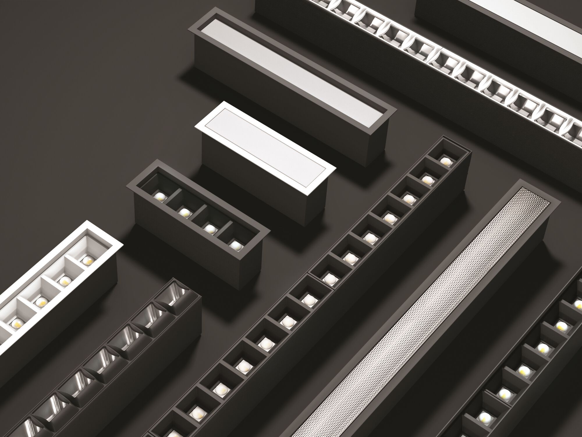 Алюминиевый потолочный линейный профиль освещения для светодиодных модулей PAN Maya ARCH-00102017