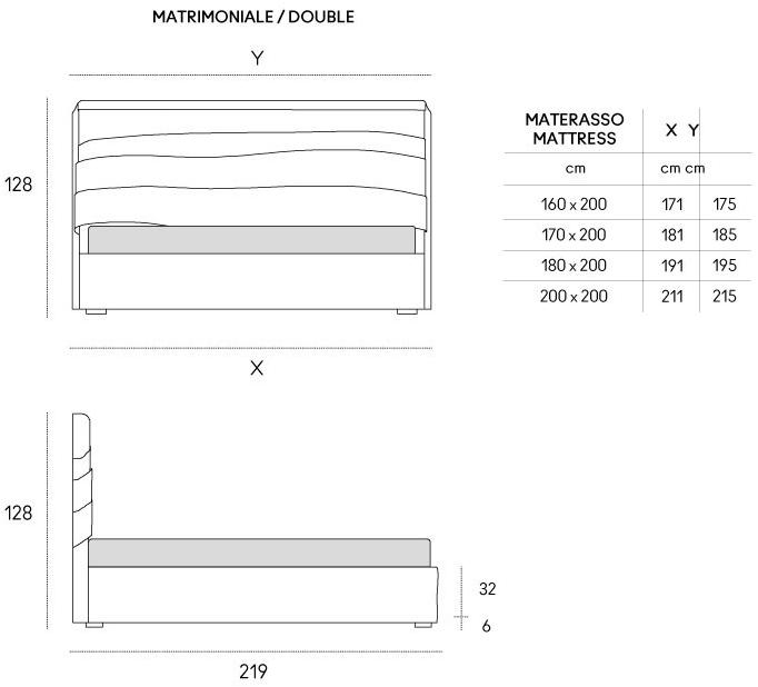 Casamania & Horm Мягкая двуспальная кровать со съемным чехлом sun-id-1350467 - Вид №5