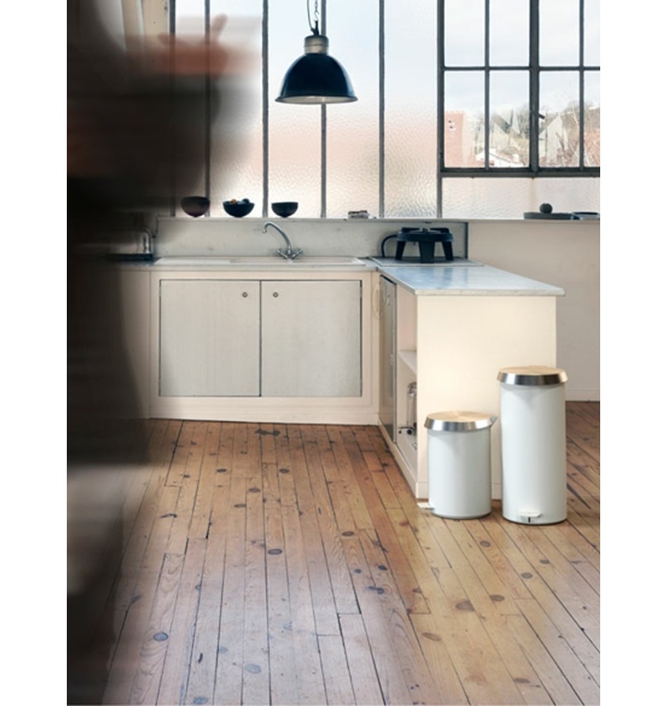 FROST Контейнер для мусора 350 » белый / матовый Нержавеющая сталь Белый / матовый N3002-BW  - Вид №3