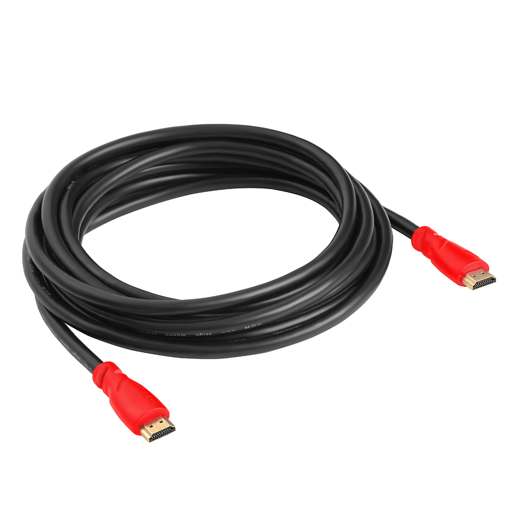 33-050518 кабель 1.0m, hdmi 2.0, красные коннекторы, hdr 4:2:2, ultra hd, 4k 60 fps 60hz / 5k*30hz, 3d, audio, 18.0 гбит/с, 28 awg, 3 x экран Greenconnect Santreyd  - Вид №2