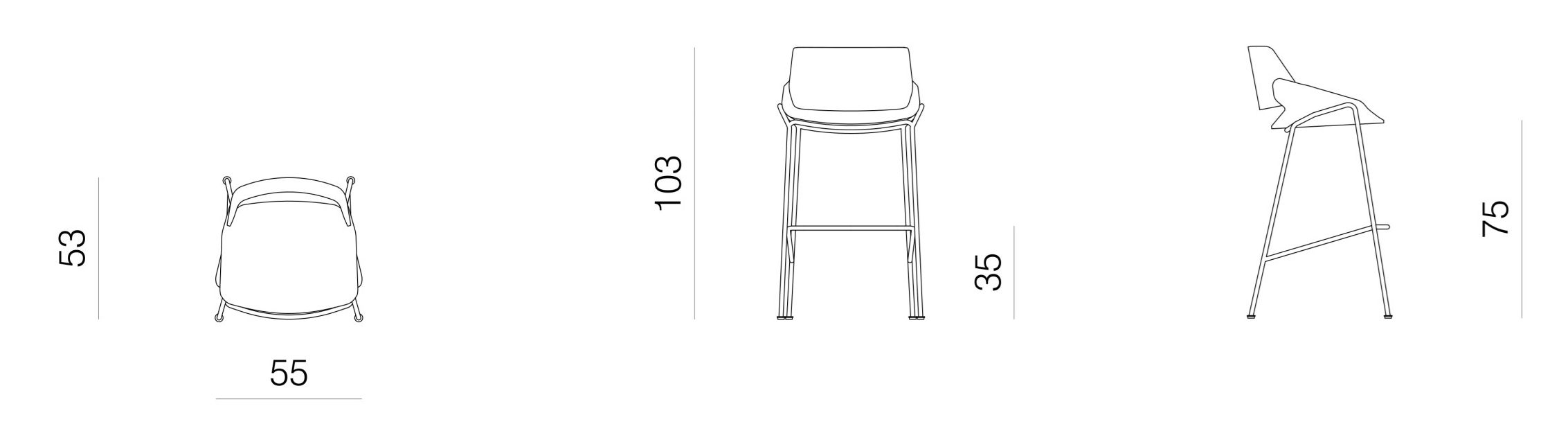 Тканевый барный стул с подставкой для ног prostoria Monk ARCH-00149560 - Вид №5