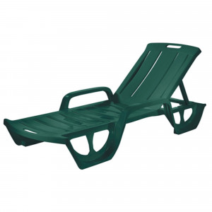 89161342 Шезлонг Florida 190x67x30 см пластик темно-зеленый