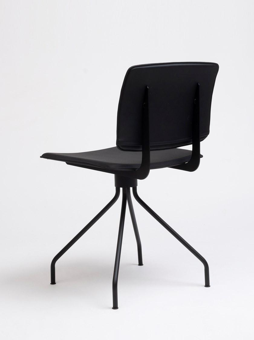 ONDARRETA Вращающееся кресло на козелке из кожи Don sun-id-1403829 - Вид №6