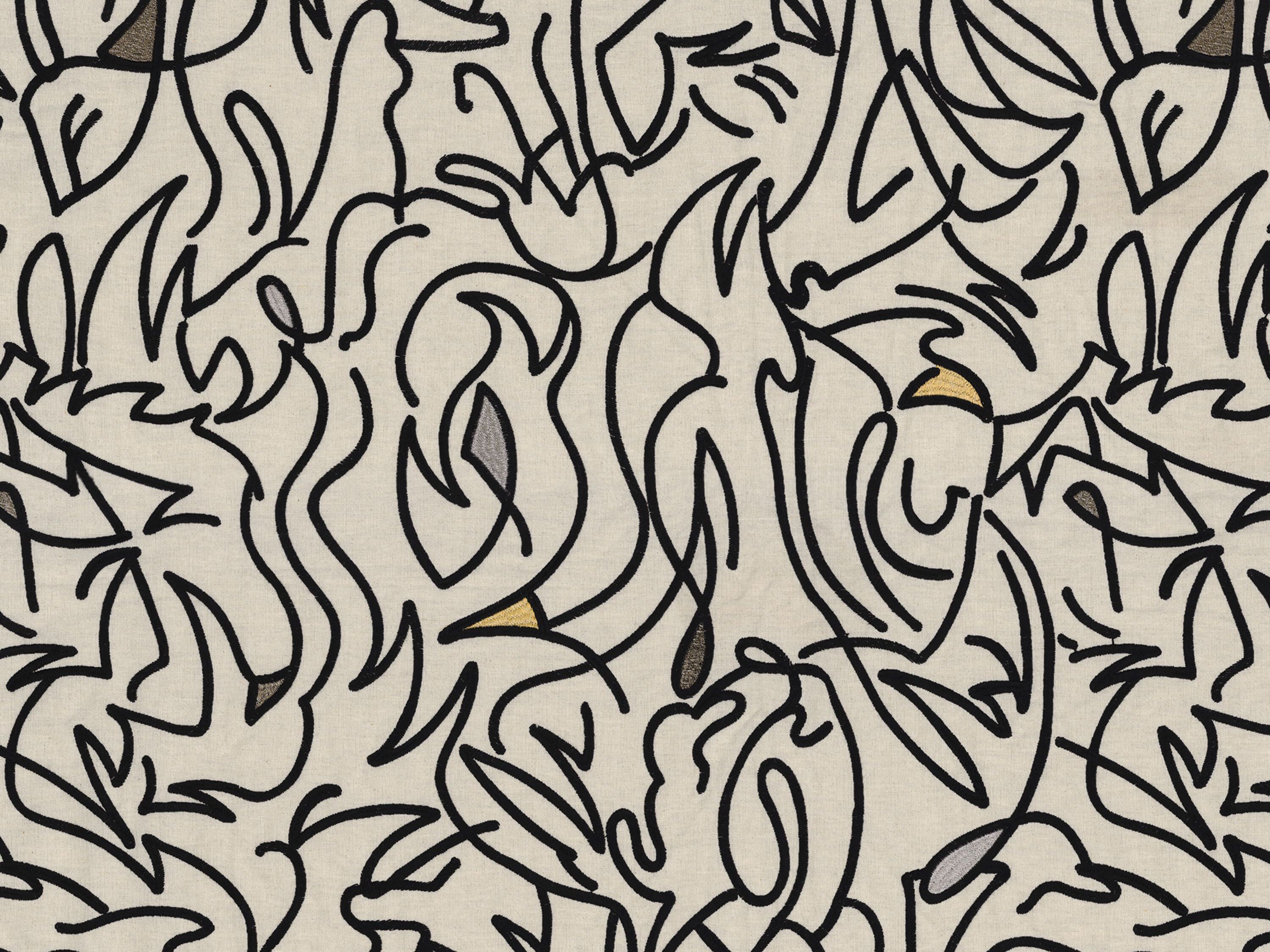 Вышитая ткань с графическим рисунком Casamance Arty ARCH-00041859