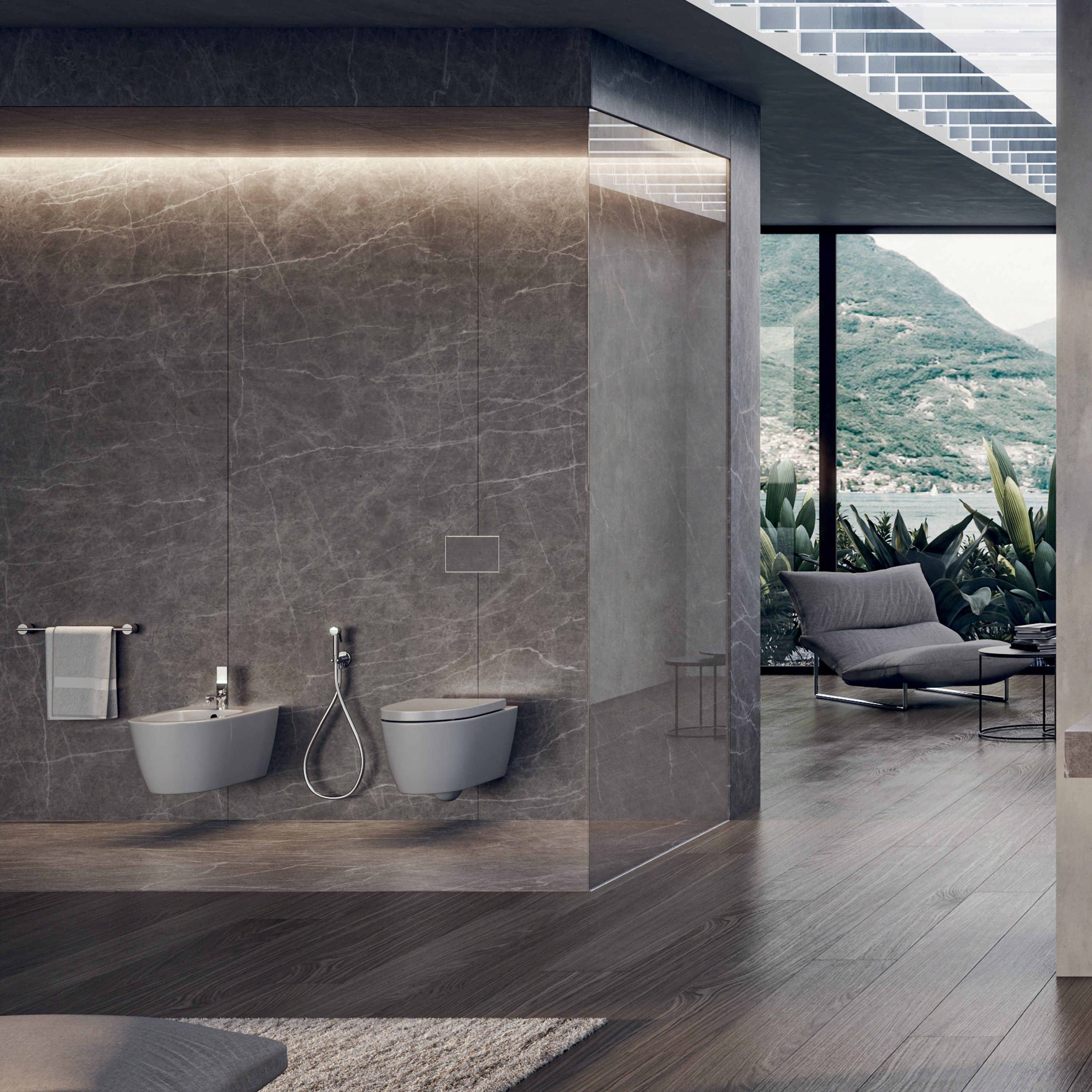 ABS ручной душ с гибким с держателем Bossini Apex ARCH-00050918 - Вид №2