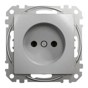Розетка встраиваемая Systeme Electric Sedna Design без заземления, цвет алюминий 84794306 STLM-2023075