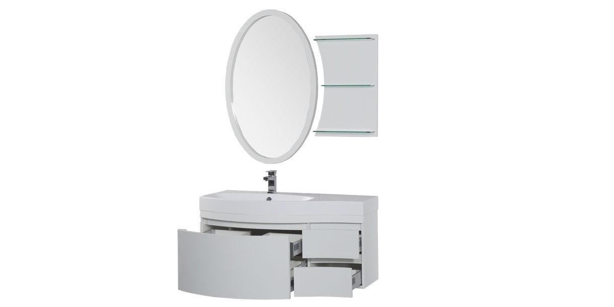 Комплект мебели Aquanet Опера 115 L белый (3 ящика) 00169449 - Вид №1