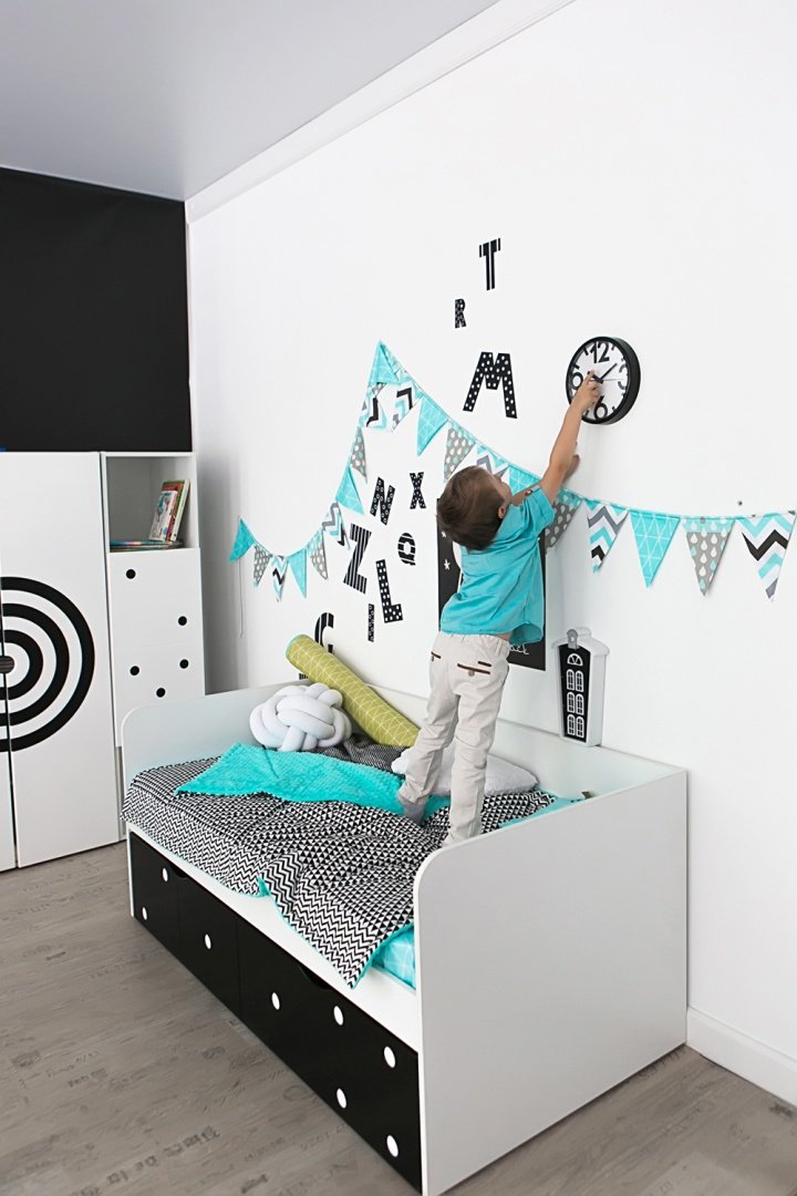 Детский диван-кровать с 2 ящиками "Продленка" МАНДАРИН ПРОДЛЕНКА 178744 Белый;черный Santreyd  - Вид №10