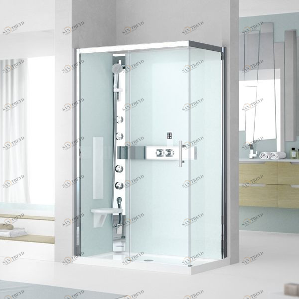 Novellini. Душевая кабина 120x80 2P120x80 HYDROMASSAGE с низким душевым поддоном GLAX 3 GL32P120SM11KGL32P120DM11K