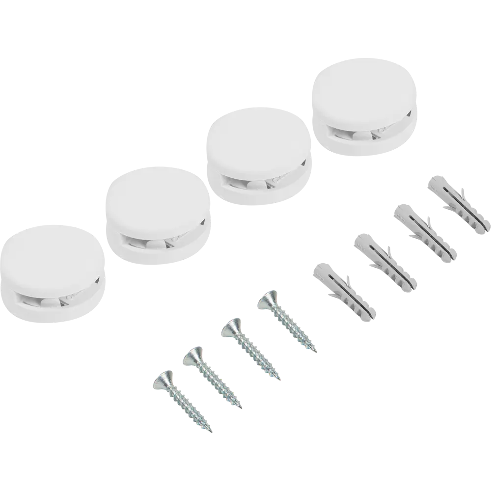 Зеркалодержатель мебельный 36 мм, пластик, цвет белый 4 шт Santreyd STLM-2024123 - Вид №1