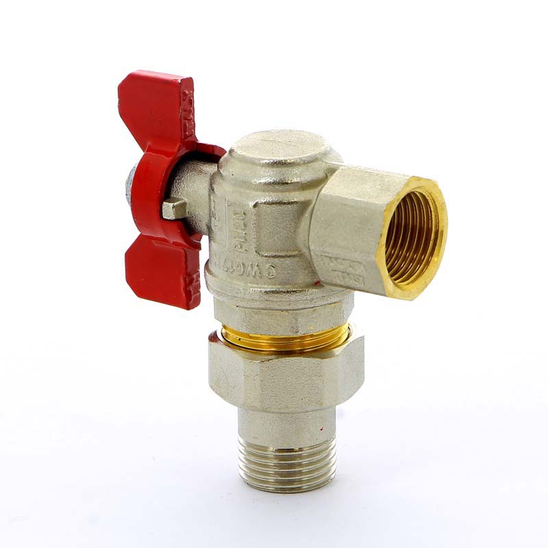 Кран шаровой НВ с разъемным соединением для коллектора бабочка TIEMME угловой 1/2" 2120008 - Вид №4