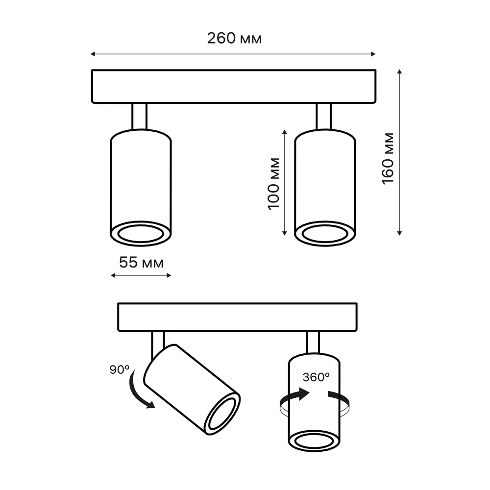 Поворотный спот Ritter Arton с двумя лампами GU10 для точечного освещения 83979296 STLM-0045771 - Вид №9