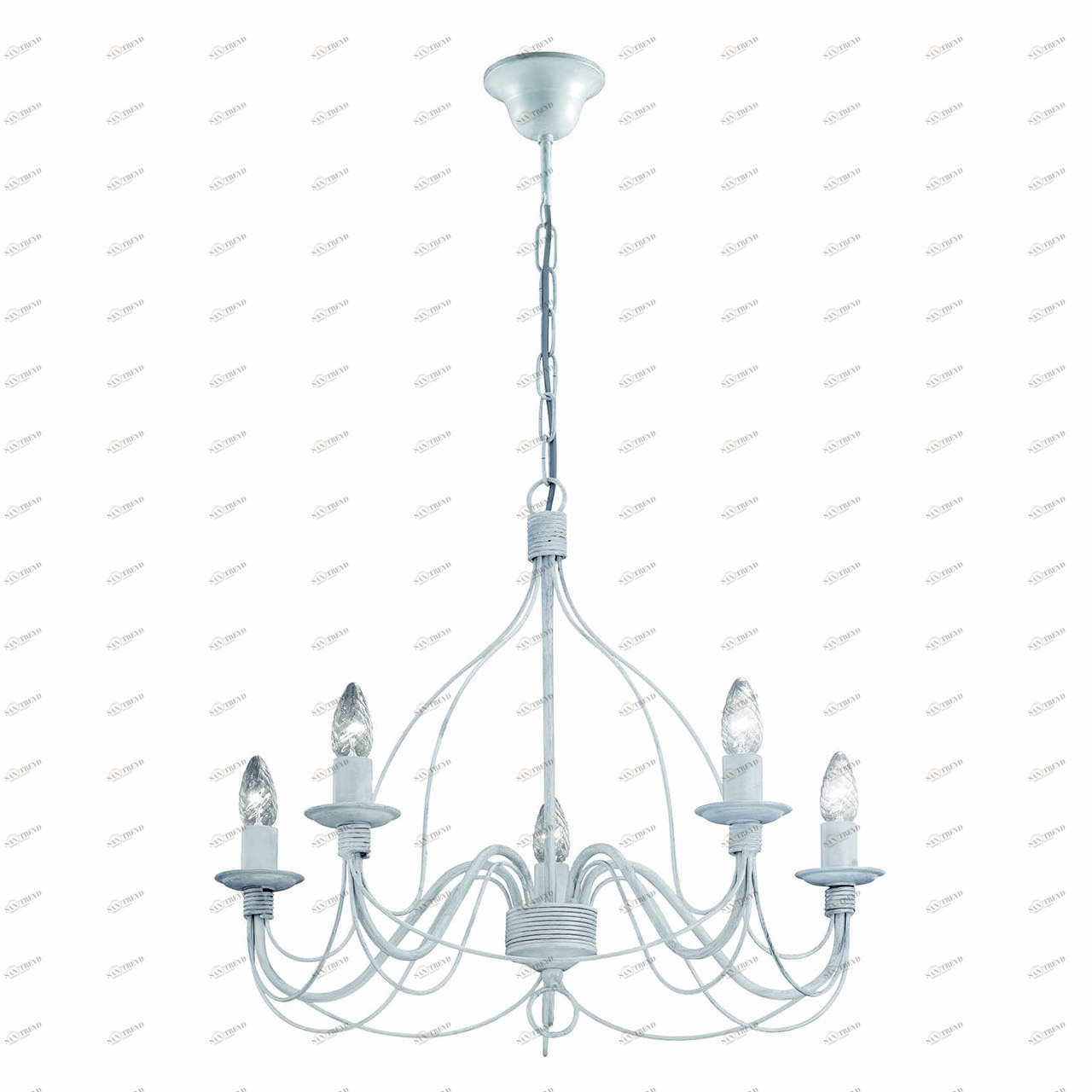 Подвесная люстра Ideal Lux Corte SP5 Bianco Antico IDEAL LUX ДИЗАЙНЕРСКИЕ, CORTE 057320 Белый 