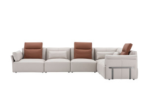 Кожаный модульный угловой диван