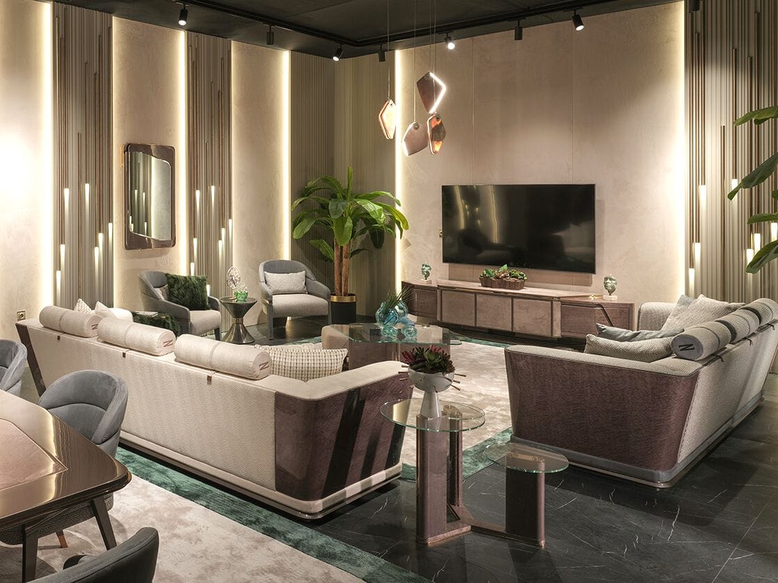 Низкий шкаф для телевизора с распашными дверцами Zebrano Hypnos ARCH-00128940 - Вид №3