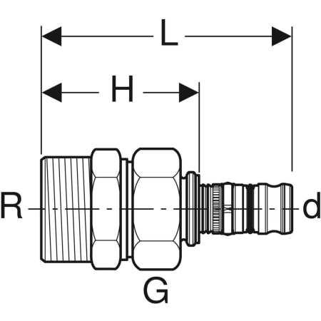 602.590.00.5 Разъемное соединение Geberit Mepla с наружной резьбой Geberit  - Вид №2