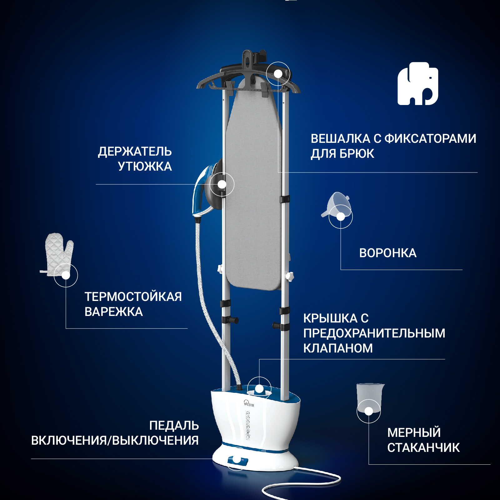 9075047 Отпариватель VIXTER GSV-6100 бирюзовый STDN-0103146 - Вид №13