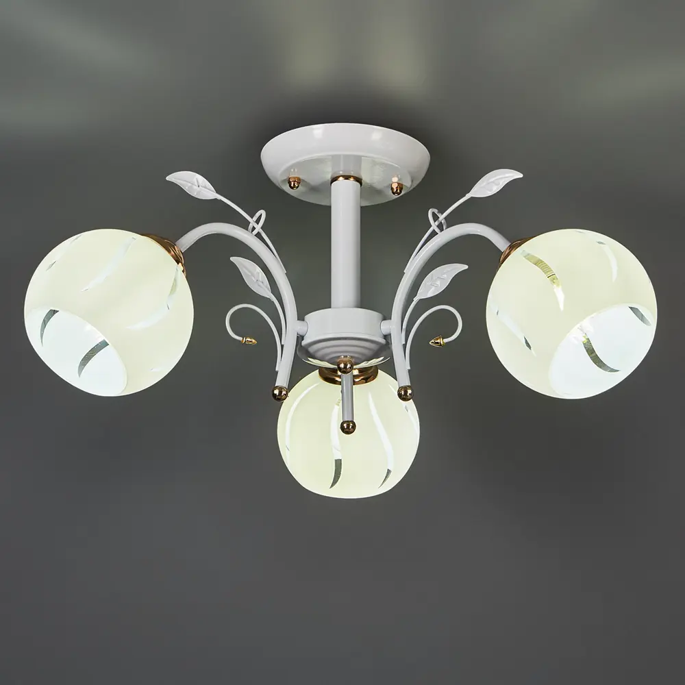 РОССВЕТ Люстра Амплуа - белая потолочная с тремя плафонами 89426690 STLM-1577630 - Вид №1