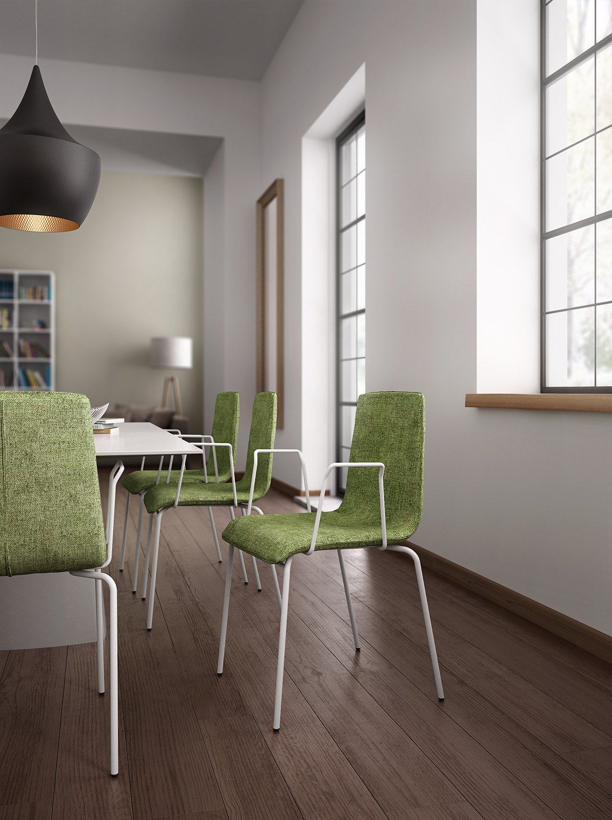 Штабелируемый тканевый стул с подлокотниками Leyform Zerosedici ARCH-00135207 - Вид №6