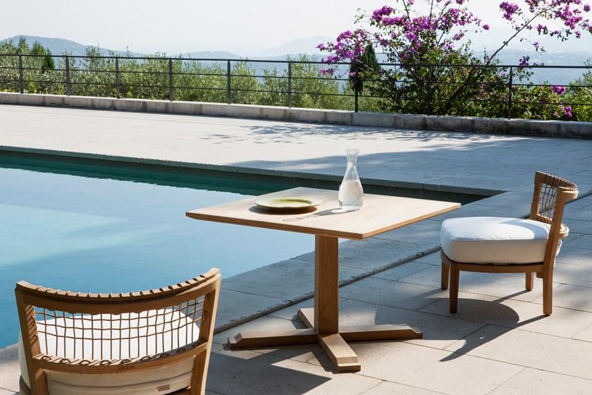 Unopiù Квадратный стол из тика с основанием 4 звезды Synthesis Tasyqb - Вид №2