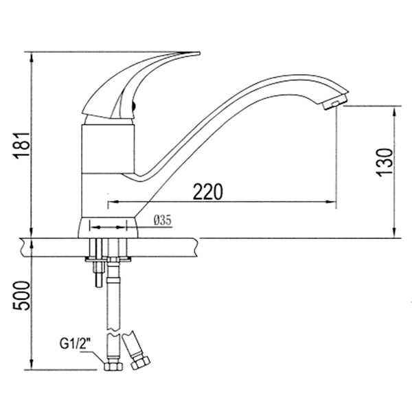 Смеситель для кухни San Fonte 5005 5005 11161240 - Вид №1